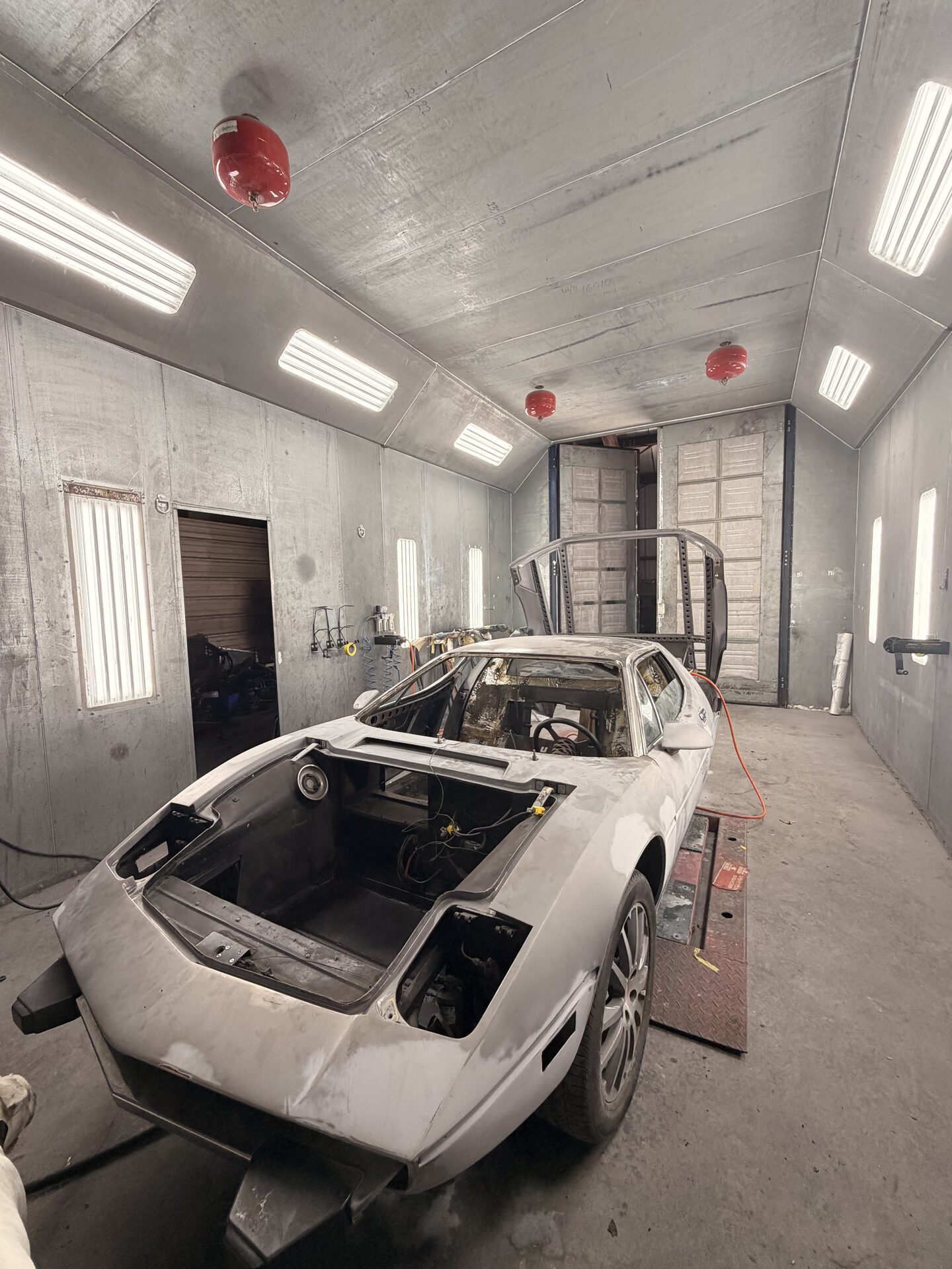 Paint booth inside the facility