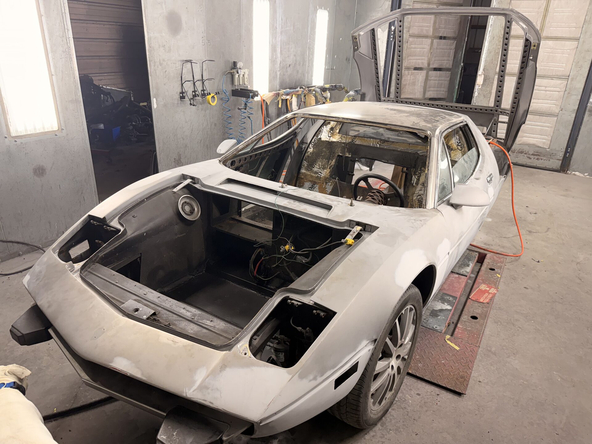 Wide view of the paint booth