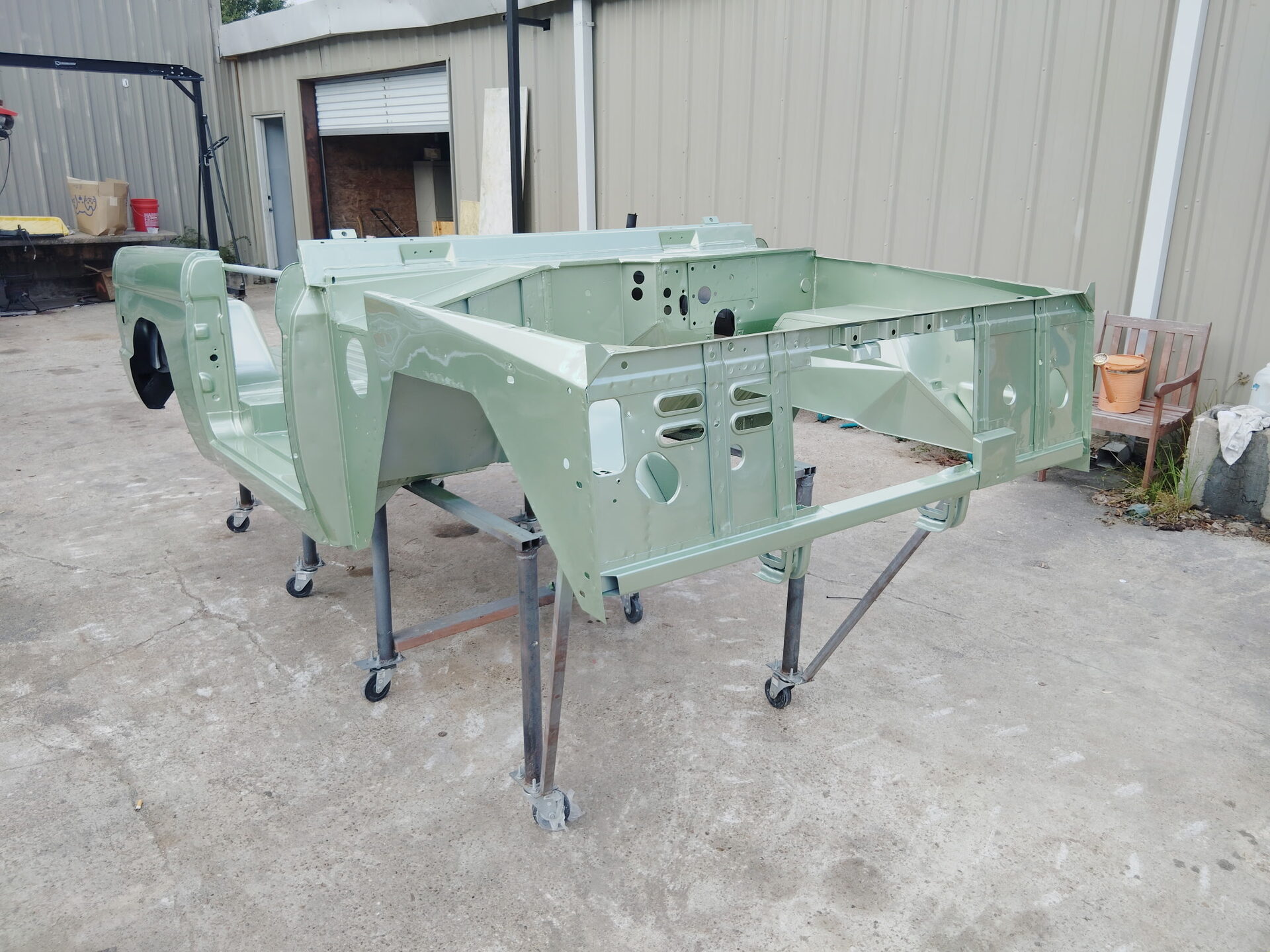 Bronco body shell during assembly