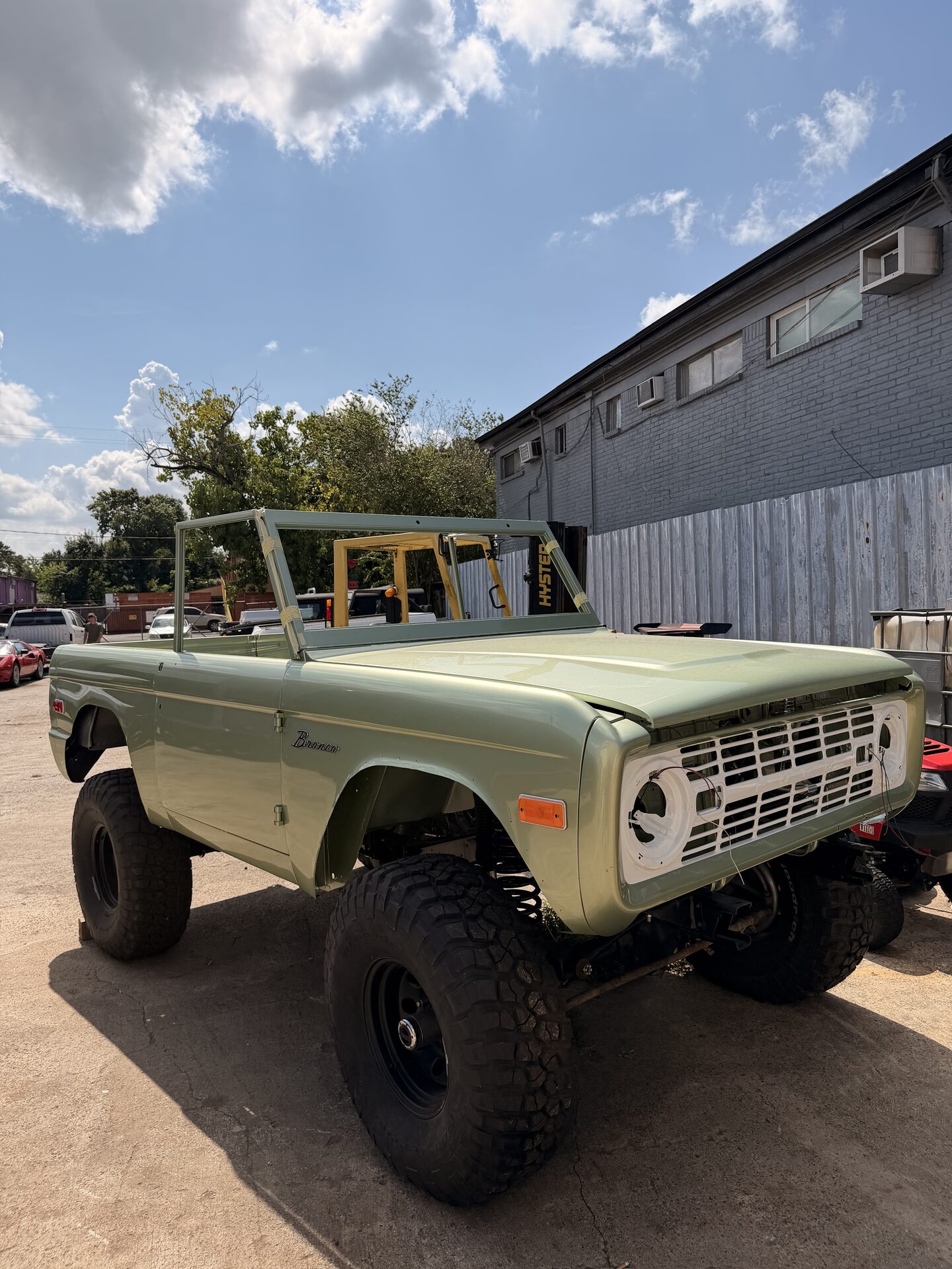 Restored classic Ford Bronco front three-quarter view