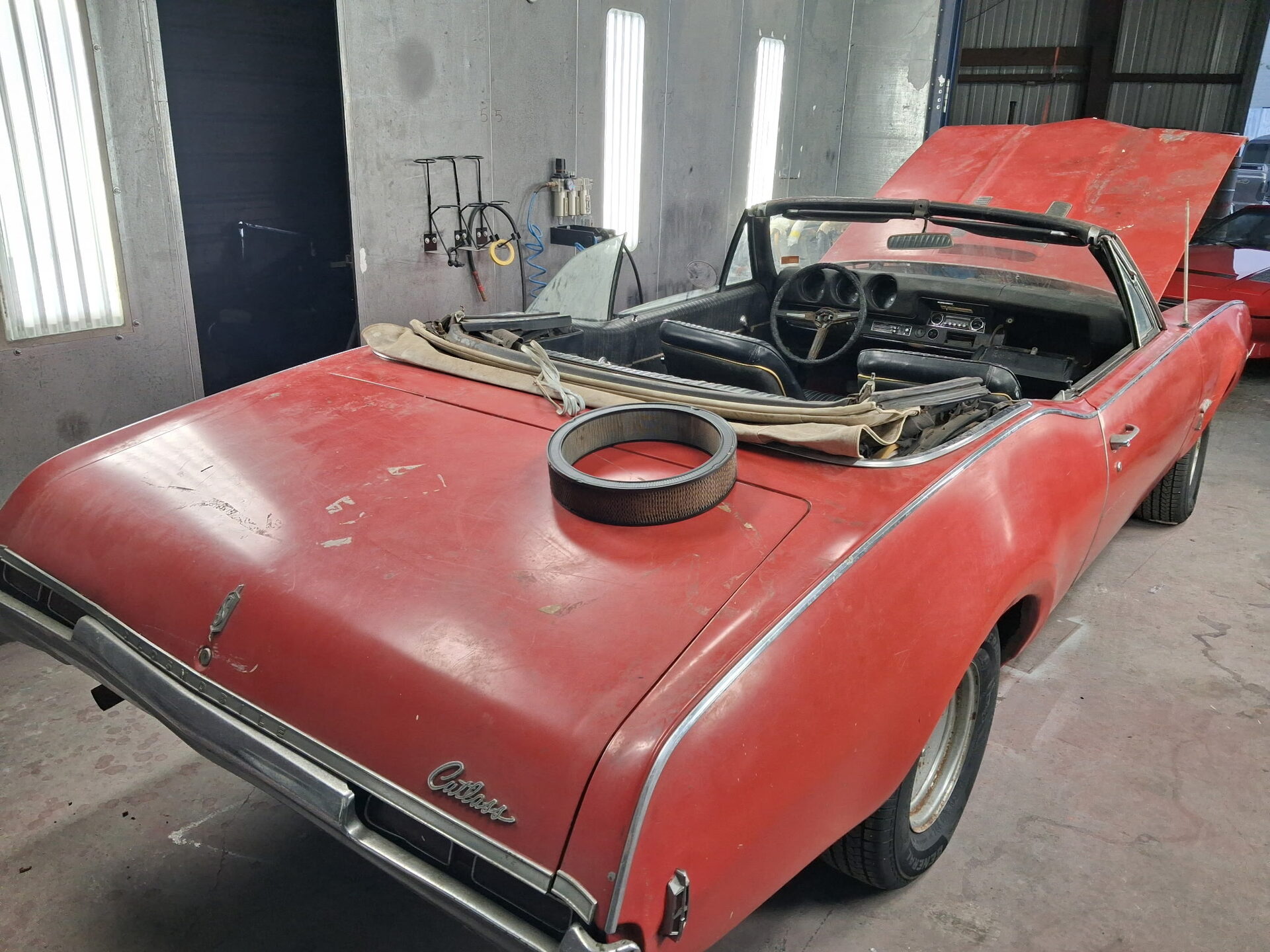 Oldsmobile Cutlass in the paint booth