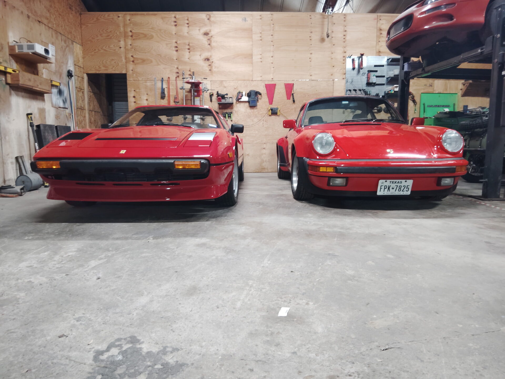 Ferrari 308 inside the Symphonia Werks shop in Houston