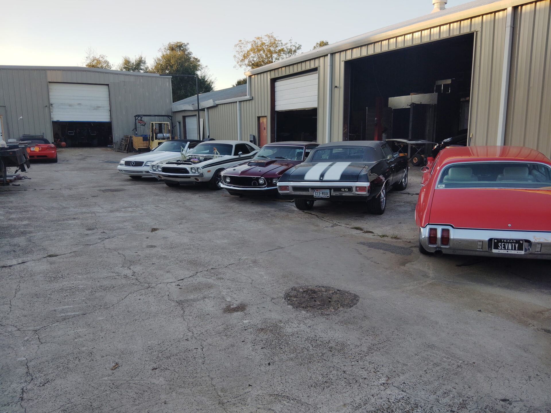 Vehicles lined up outside the Symphonia Werks facility