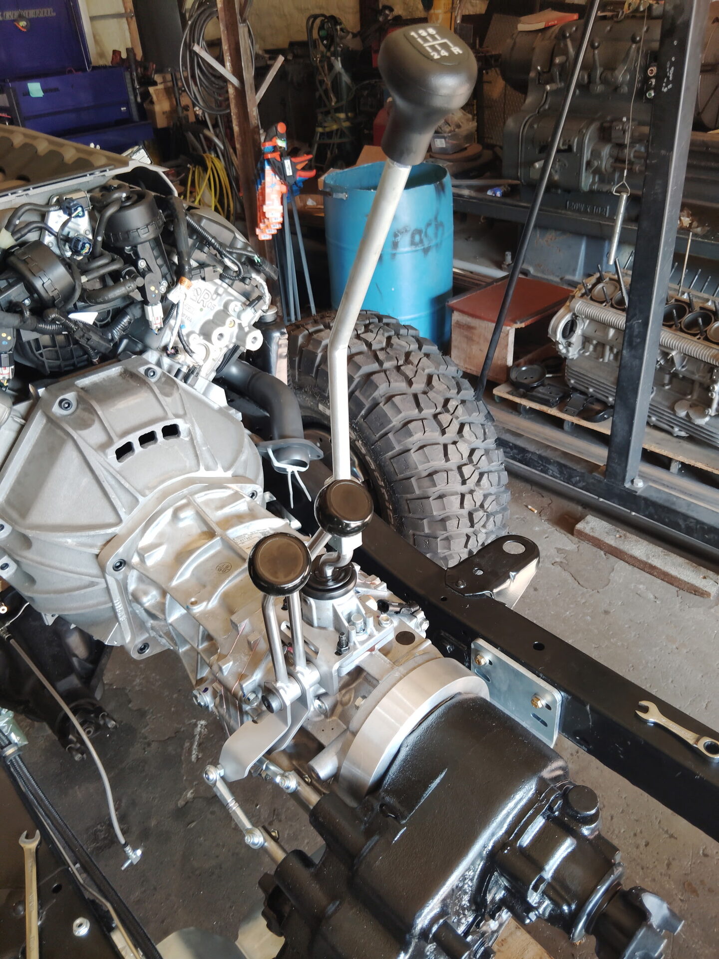 Transmission and transfer case assembly