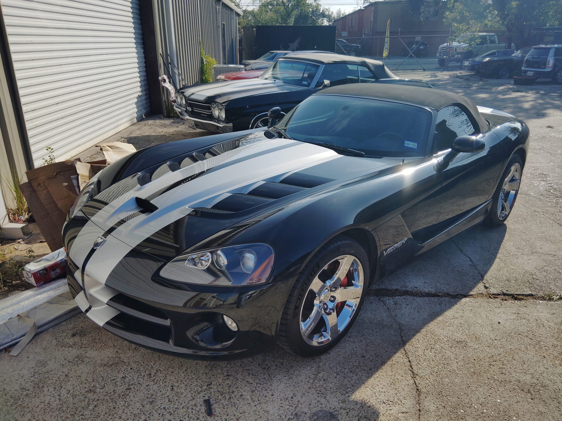 Dodge Viper with racing stripes
